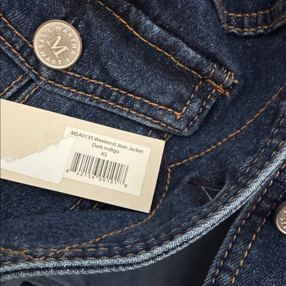 Martha Stewart NWT LINED WELL MADE Classic Blue Denim heavy JEAN Jacket - Picture 6 of 7